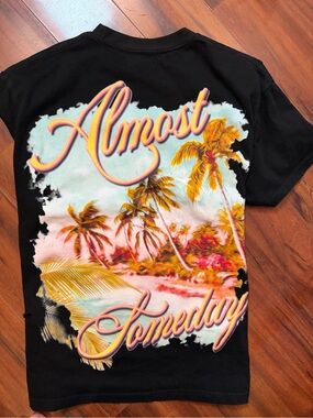 Almost Someday Black Graphic Tee - small